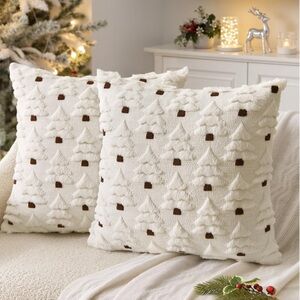 Holiday Christmas Tree Pillow Covers-Pack of 2